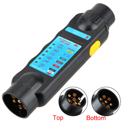 Probador de Remolque 7 Pines 12V Tester de Cableado y Luces para Barra, Remolque y Caravana