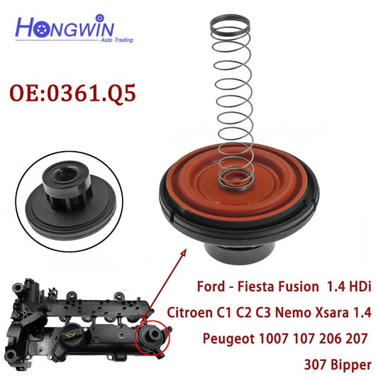 Tapa de Válvula PCV con Membrana Set 0361.Q5 para Peugeot Citroën Ford 1.4 HDi TDCi