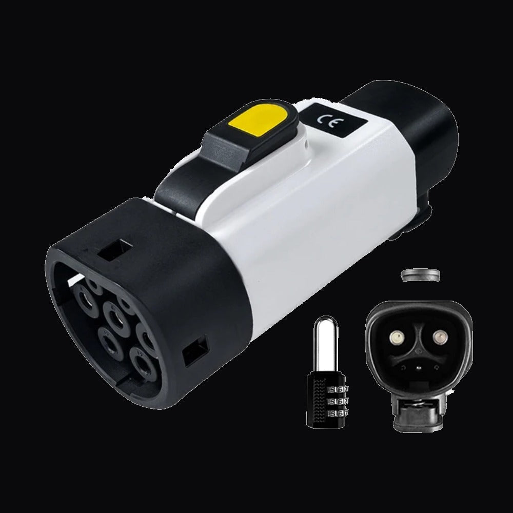 Adaptador de Carga EV NACS (Tesla) a Tipo 2 32A 7kW Blanco