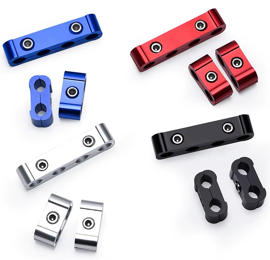 Kit Abrazaderas Separadoras de Cables de Bujía – Aleación de Aluminio 8/9/10mm (Color Silver)