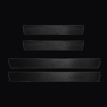 Protector de Umbral de Puerta Fibra de Carbono para Auto Pack 4 Negro