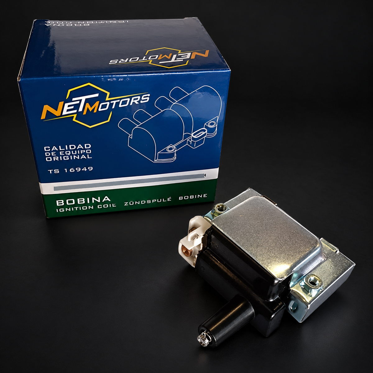 Bobina de Encendido NetMotors para Honda Civic 1992–2000 y CR-V 1997–2001 - portada sobre fondo negro
