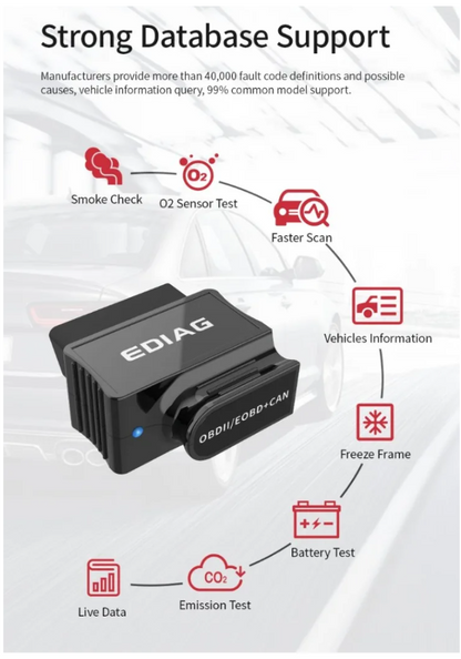 Escáner Automotriz OBD2 para Android, iOS y Windows-Ediag P03 ELM327 V1.5 WiFi