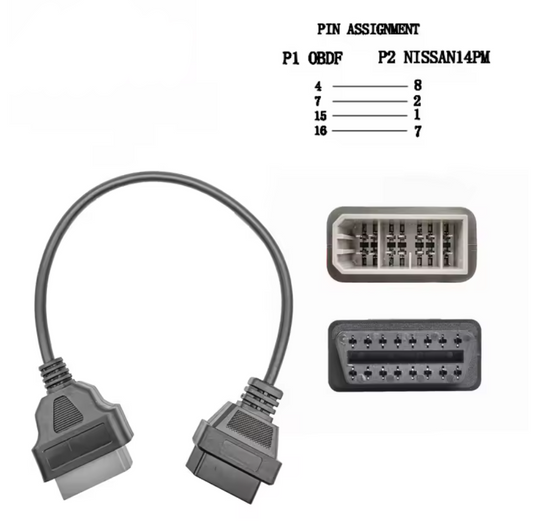 Cable Conector Nissan – OBD1 14 Pines a OBD2 16 Pines