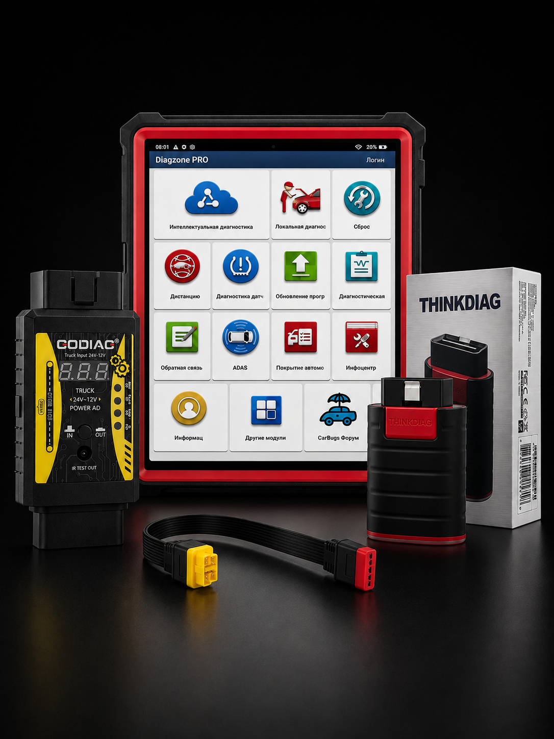 Pack de Diagnóstico Automotriz Launch con DiagZone Pro y ThinkDiag para Uso Profesional