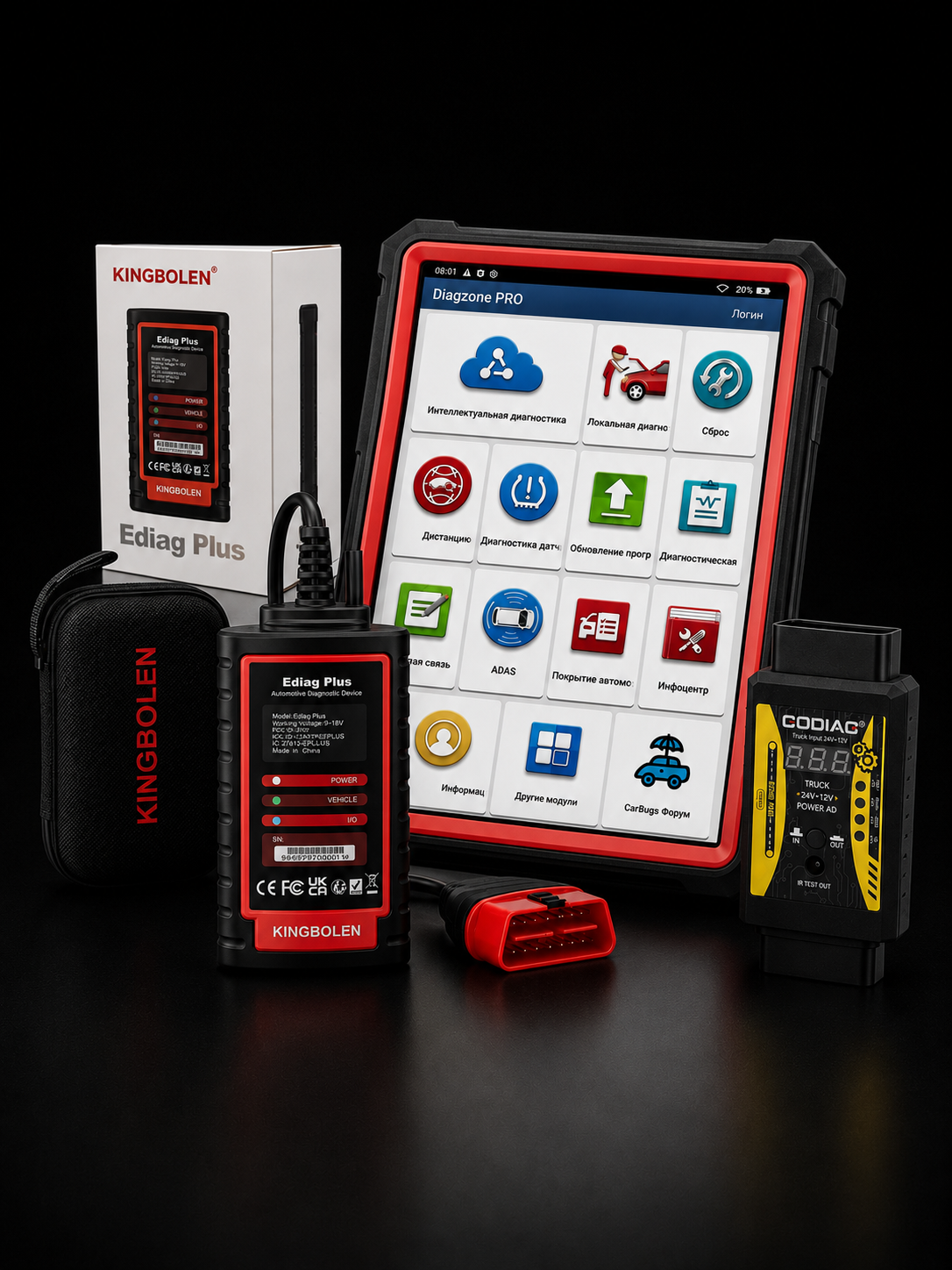 Pack de Diagnóstico Automotriz Profesional Launch con DiagZone y Ediag Plus para Talleres