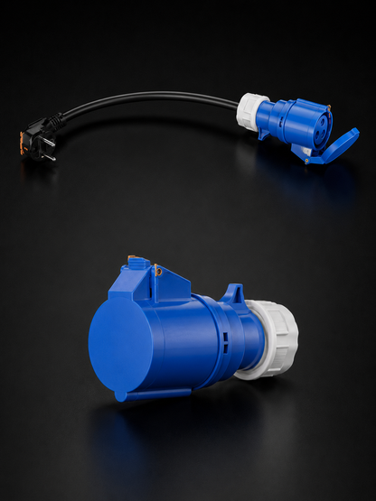 Adaptador EV AFYEEV CEE Azul a Schuko 16A para Carga de Vehículos Eléctricos