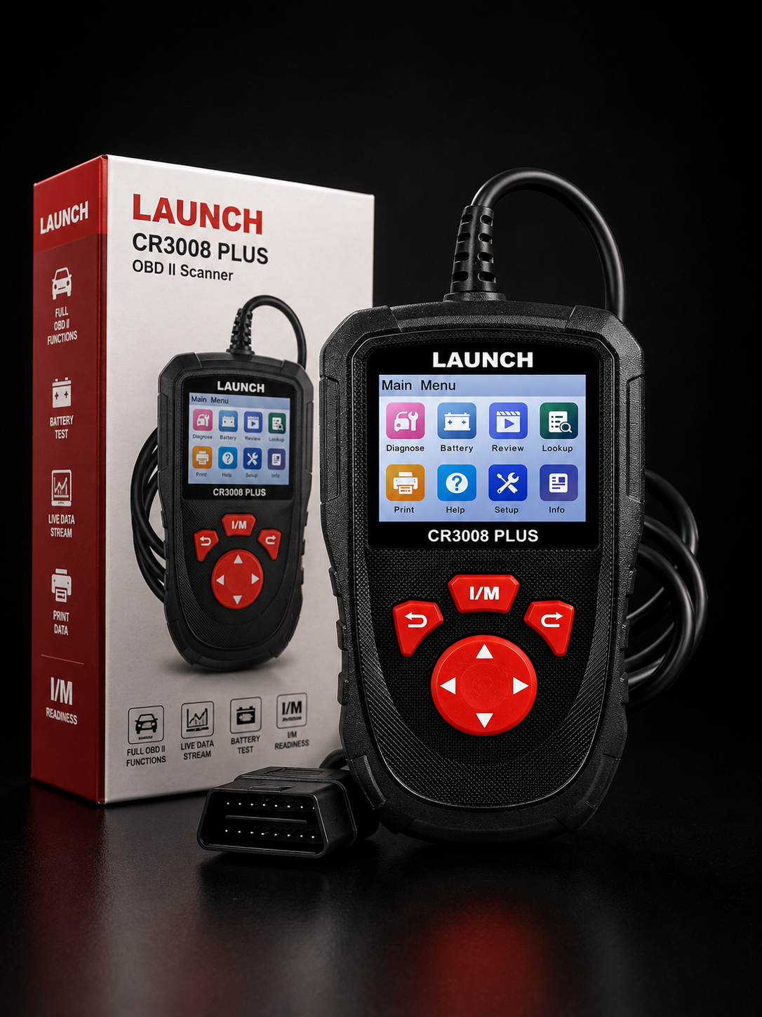 Escáner Automotriz LAUNCH CR3008 PLUS OBD2 para Diagnóstico de Motor