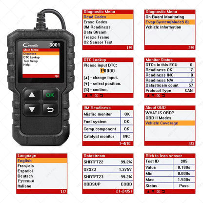 Escáner OBD2 LAUNCH Creader 3001 CR3001