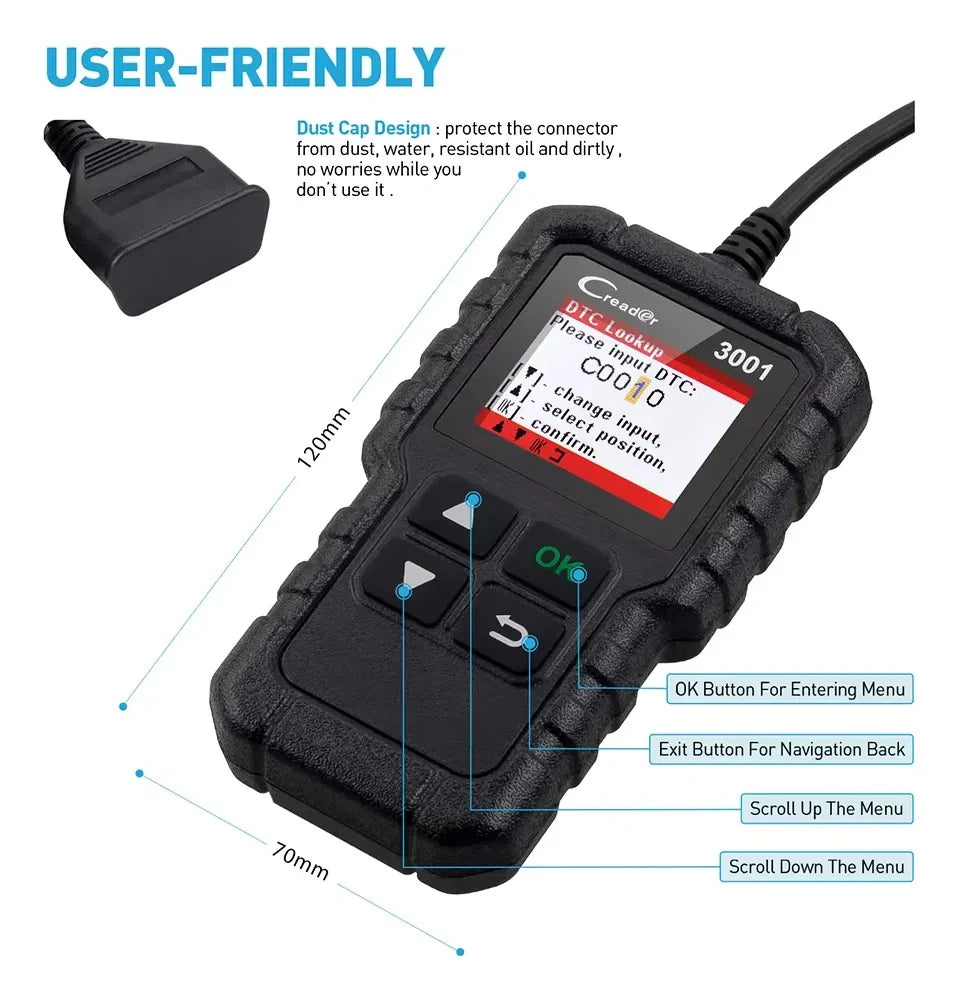 Escáner OBD2 LAUNCH Creader 3001 CR3001