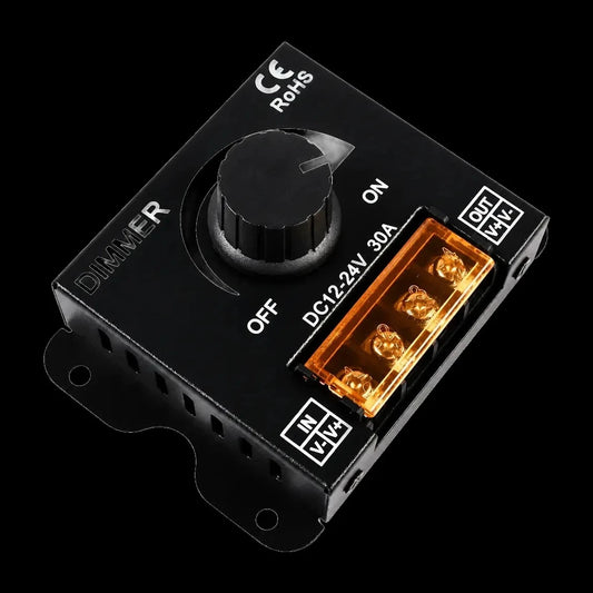 Regulador de Intensidad LED Manual (Dimmer) 12V-24V 30A Negro