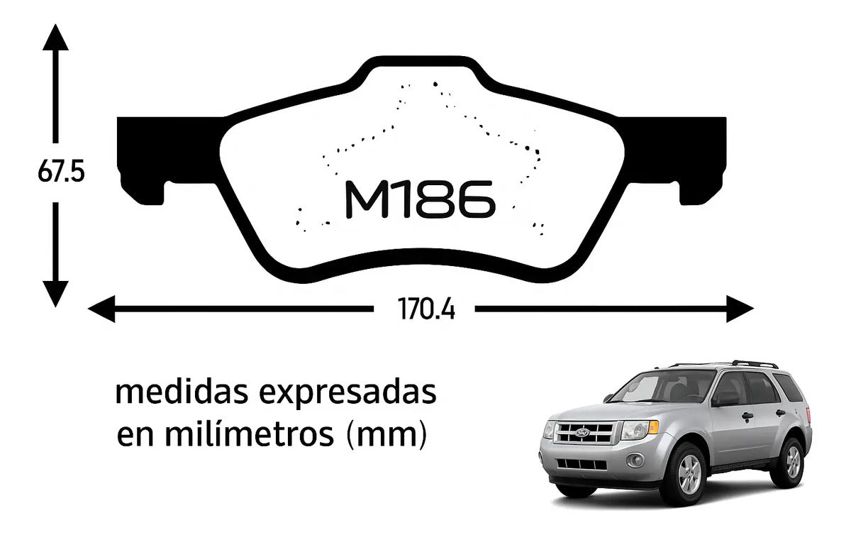 Pastillas de Freno Cerámica Delanteras Ford Escape 2005-2012 / Mazda Tribute – Matsumoto M786
