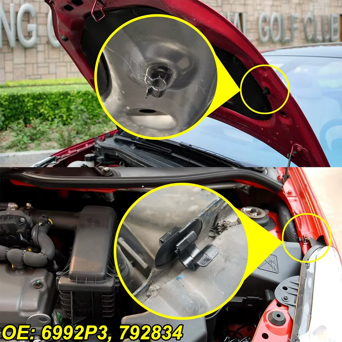 Clips Soporte Varilla Capó Citroën / Peugeot / Renault / Opel (6992P3)