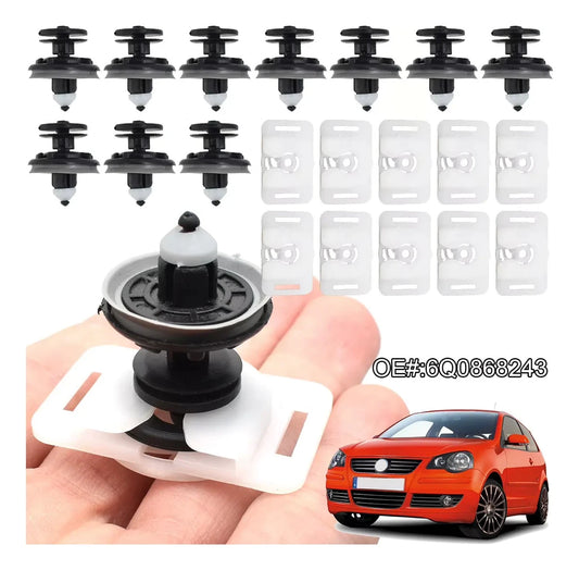 Clips Panel Puerta VW Audi 6Q0868243 – 10 Clips + 10 Brackets