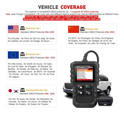 Escáner OBD2 LAUNCH Creader 3001 CR3001