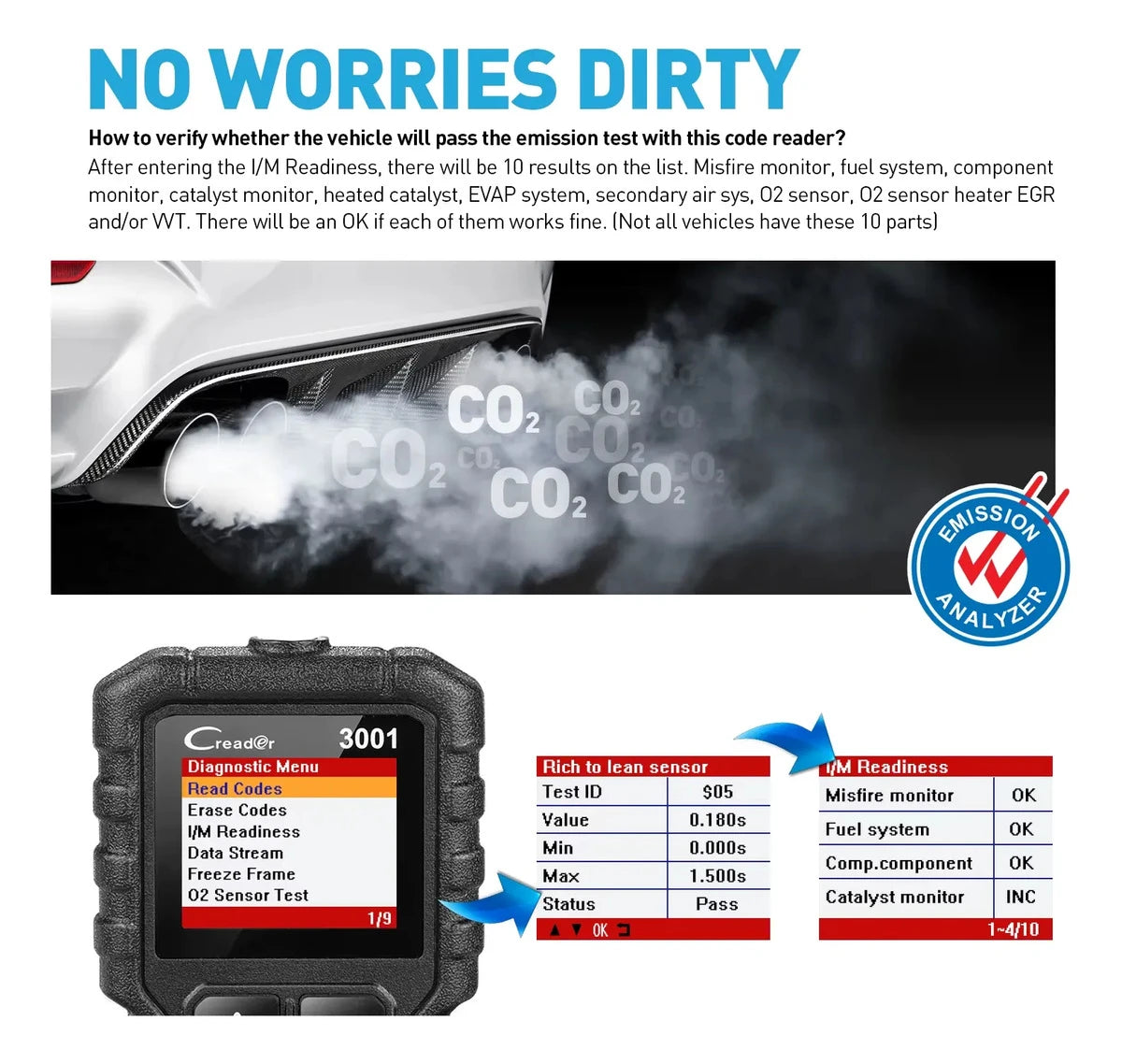 Escáner OBD2 LAUNCH Creader 3001 CR3001