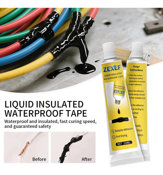 Cinta Aislante Líquida Negra 50 ml Impermeable para Cables y Conexiones