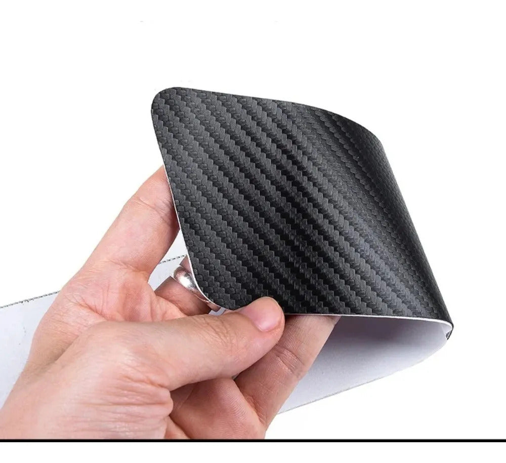 Protector de Umbral de Puerta Fibra de Carbono para Auto Pack 4 Negro