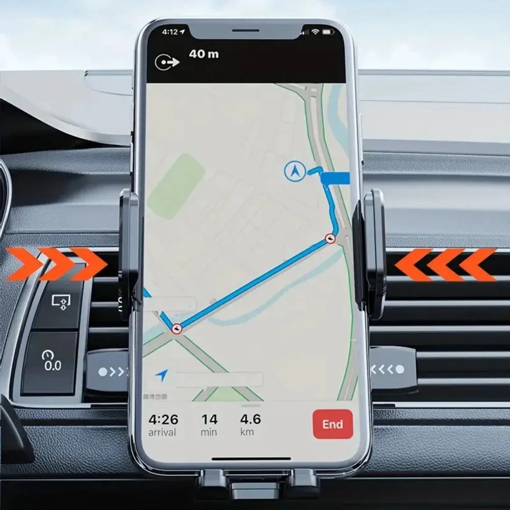 Soporte de Celular para Auto a Rejilla de Ventilación Giratorio 360° Negro