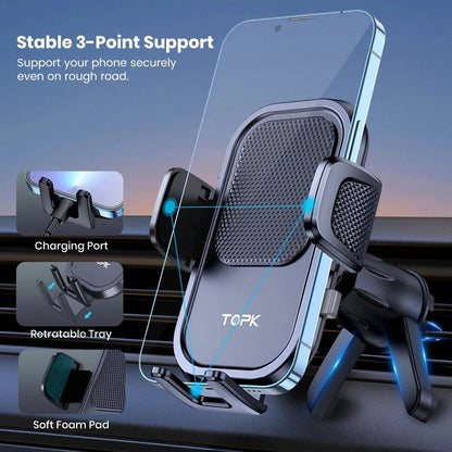 Soporte de Celular para Auto TOPK a Rejilla de Ventilación Negro