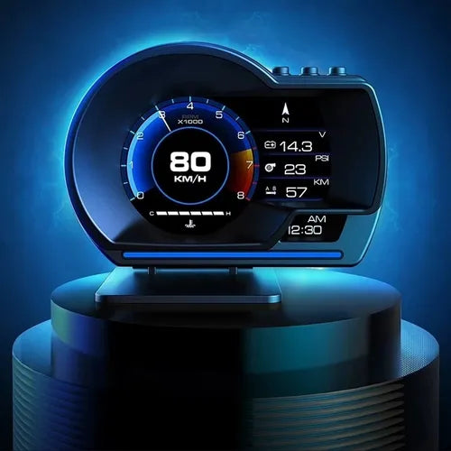 Pantalla HUD Digital OBD2 + GPS - Velocidad, RPM y Alarmas
