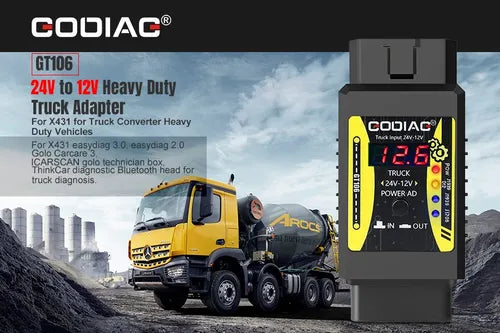 Godiag GT106 Adaptador de Camión 24V a 12V – Para Scanners Automotrices