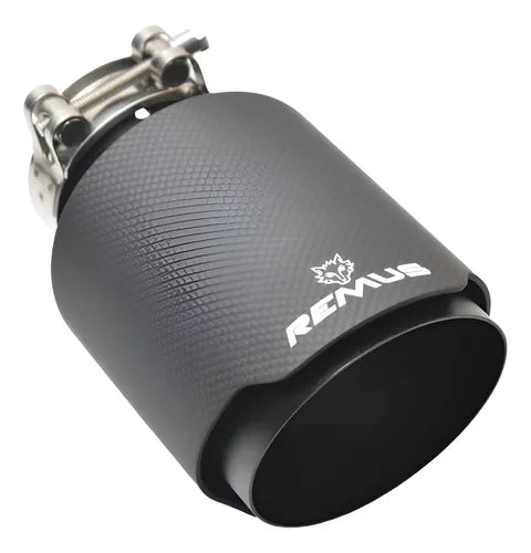 Cola de Tubo de Escape Universal Acero Inoxidable + Fibra de Carbono