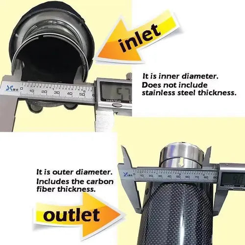 Cola de Tubo de Escape Universal Acero Inoxidable + Fibra de Carbono