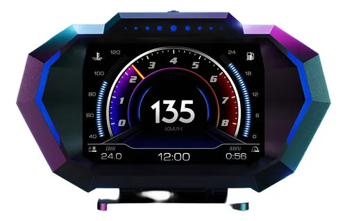 Pantalla HUD Digital OBD2 + GPS P24 – Velocímetro, Consumo, Inclinómetro y más