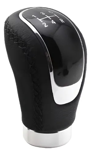 Perilla Universal 5 Velocidades en Cuero – Punto Negro (M8/M10/M11/M12)