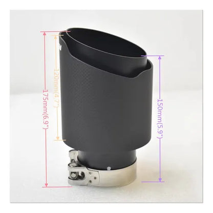Cola de Tubo de Escape Universal Acero Inoxidable + Fibra de Carbono
