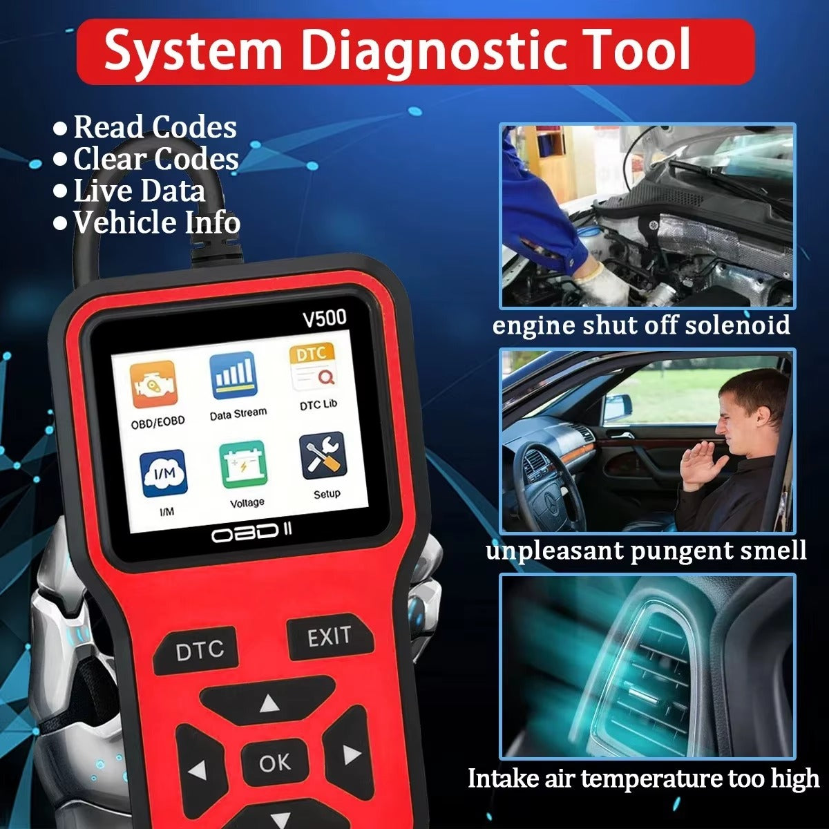 Escáner OBD2 Lector de Códigos de Falla Motor CAN/EOBD