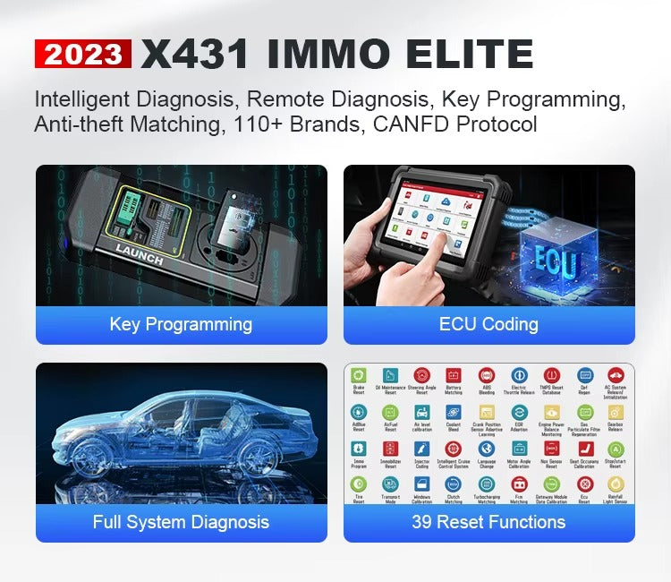LAUNCH X431 IMMO ELITE – Programador de Llaves + Escáner Automotriz Profesional