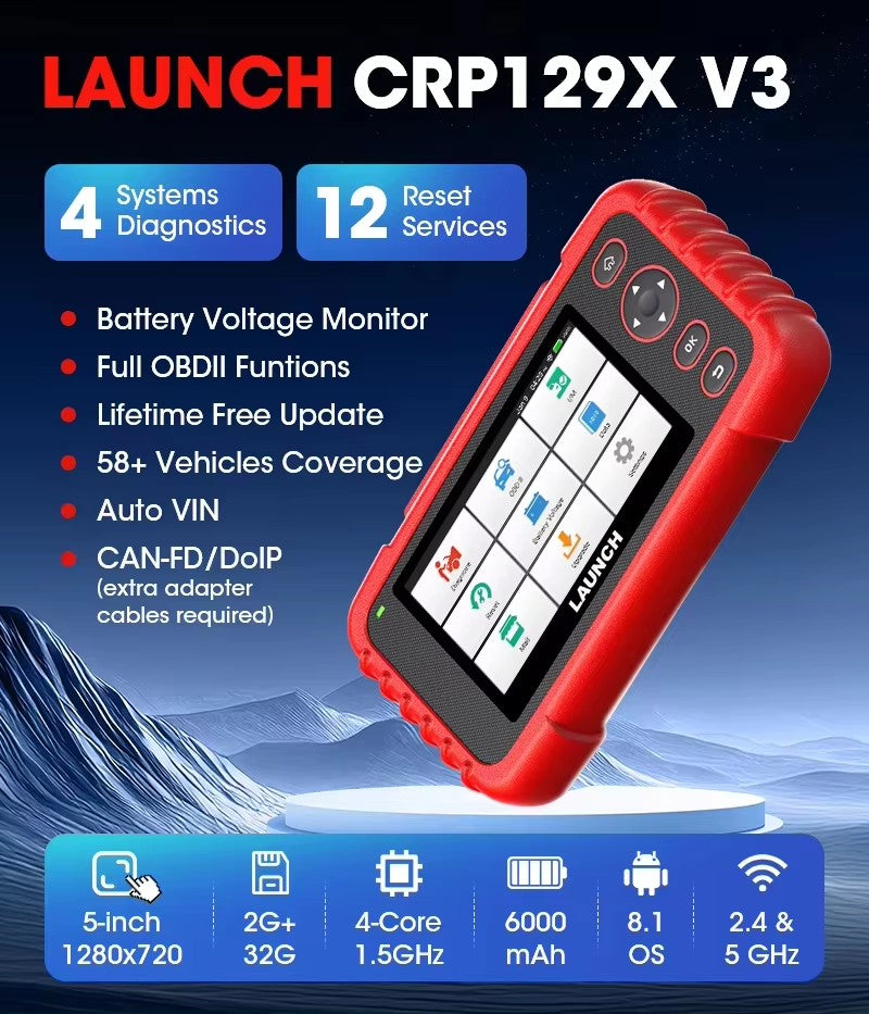 Escáner LAUNCH CRP129X V3.0 4 Sistemas 12 Resets