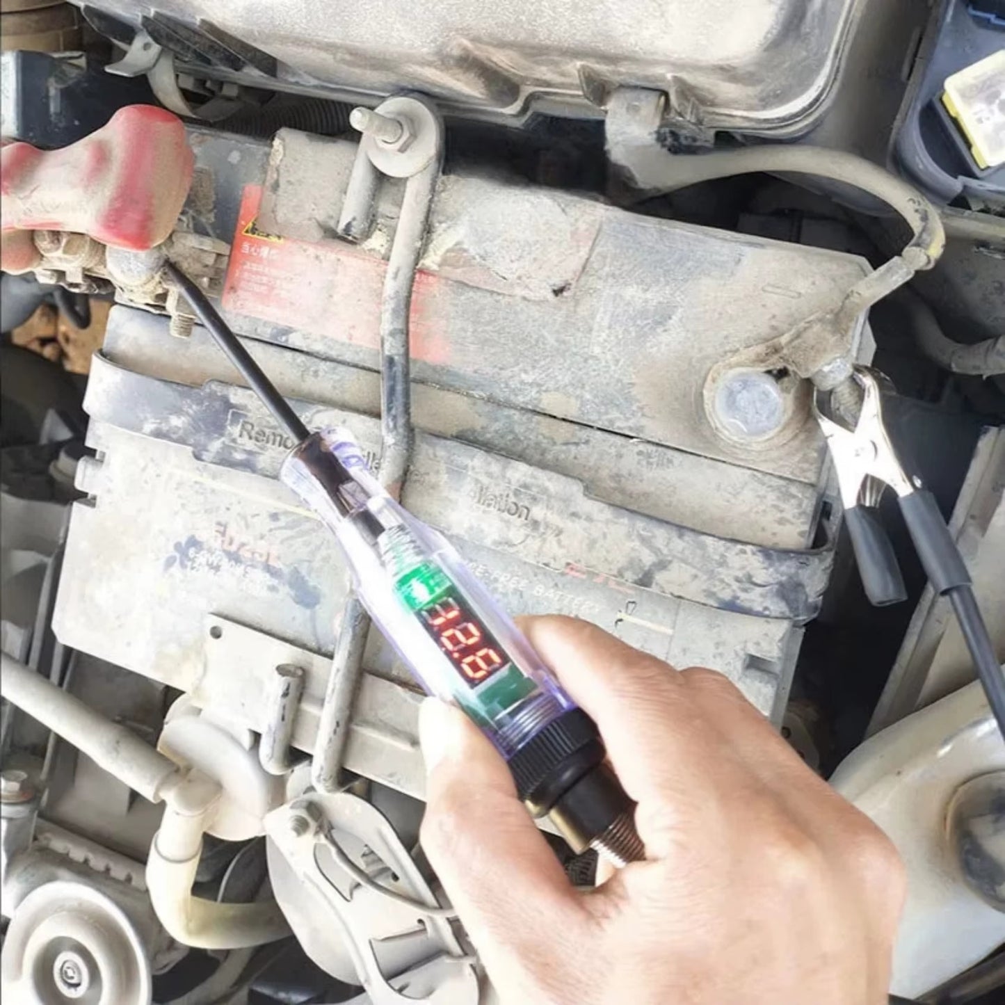 Probador de Circuitos Automotrices Digital con Pantalla LCD para Diagnóstico Eléctrico