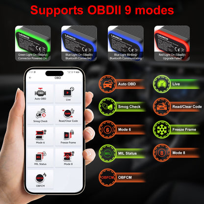 Escáner LAUNCH AIOBD Bluetooth OBD2 App iOS Android