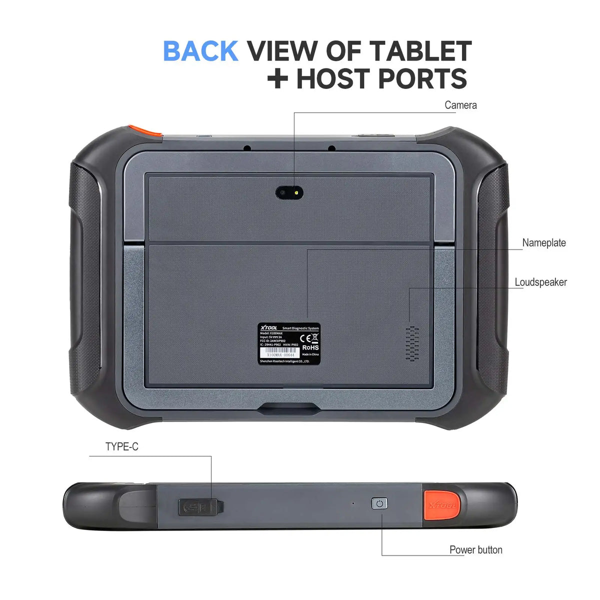 XTOOL X100 MAX vista trasera