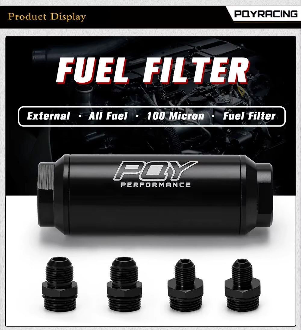 Filtro de Combustible AN6/AN8 PQY 100 Micrones  Aluminio CNC