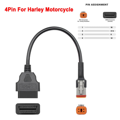 Cable Conector OBD2 para Motocicletas – Varias Marcas y Pines