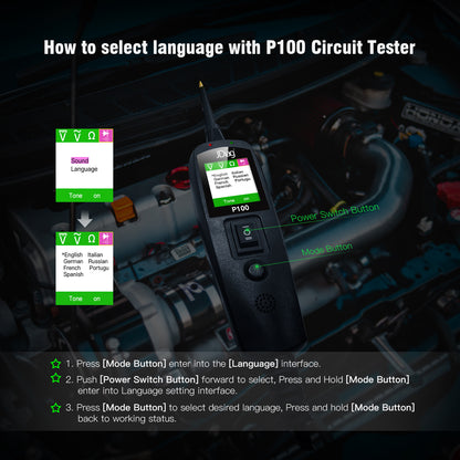 Probador Circuitos Eléctricos JDiag P100 12V 24V 10M