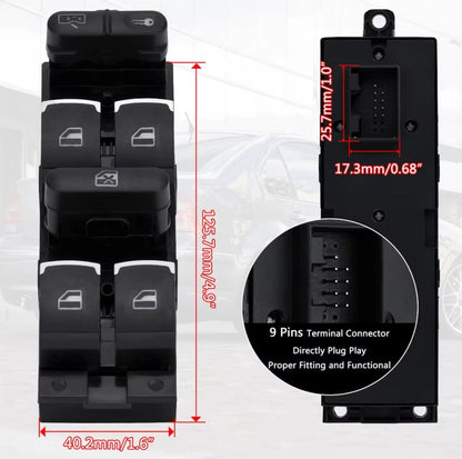 Interruptor Maestro Alzavidrios VW Golf 4 / Jetta MK4 / Passat B5 / Beetle – 3BD959857
