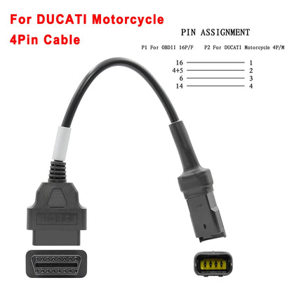 Cable Conector OBD2 para Motocicletas – Varias Marcas y Pines