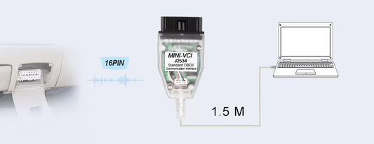 Cable Scanner Automotriz Toyota J2534 Mini VCI OBD2 – Chip FT232RL