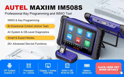 AUTEL MAXIIM IM508S – Programador de Llaves + Escáner Automotriz Profesional