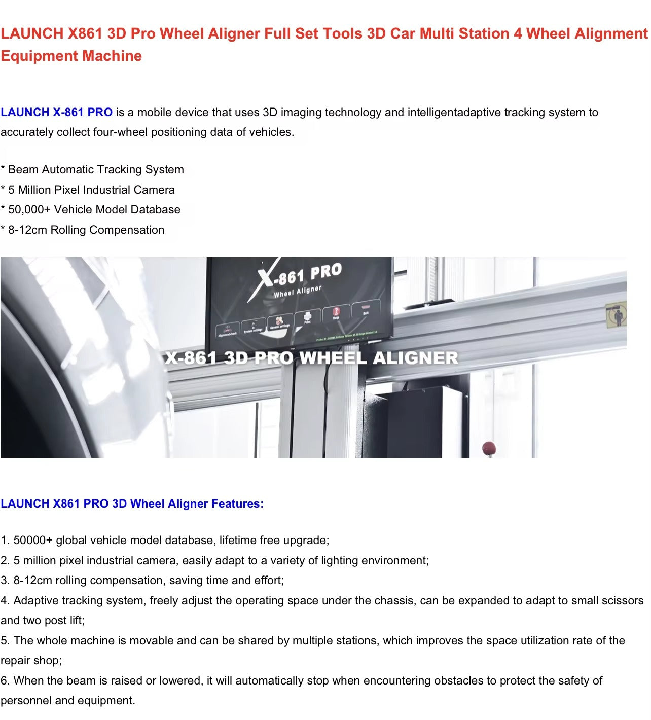 LAUNCH X-861 PRO – Alineadora 3D Profesional de Ruedas (4 Ruedas)