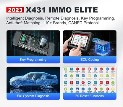 LAUNCH X431 IMMO ELITE 2025 – Programador de Llaves + Escáner Profesional