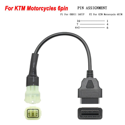 Cable Conector OBD2 para Motocicletas – Varias Marcas y Pines