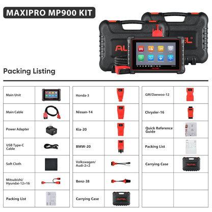 Autel MaxiPRO MP900E Kit - Lista de empaque