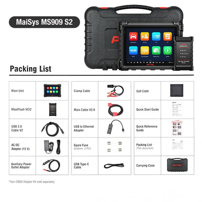 Autel MaxiSys MS909S2 - Vista completa del kit