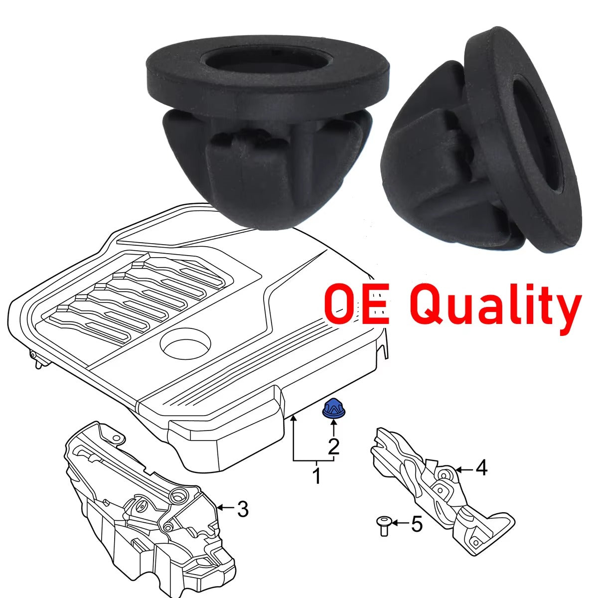 Soportes Goma Tapa Motor BMW 11127614138 (Pack 4) OEM Fit